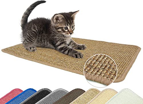 Primaflor Katzen-Kratzmatte - Nuss, 140 x 200 cm, Rutschhemmende Sisalmatte für Krallenpflege, Robuster Kratzpad für Wand, Boden oder Kratzmöbel