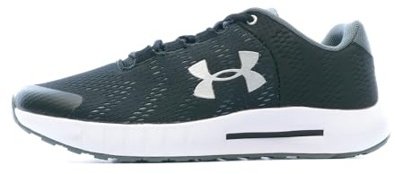 Under Armour Unisex UA GS Pursuit BP Laufschuhe, Black/White/Metallic Silver, 38.5 EU