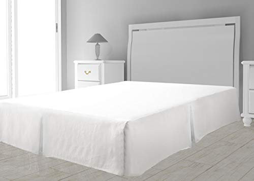 Soleil d'ocre Intemporel Cache sommier Microfibre, Polyester, Blanc, 90x190 cm