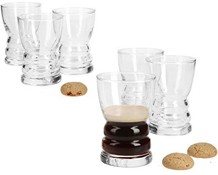 MamboCat Barista Gläser 100ml I 6er Trinkgläser Set für Espresso Tee Kaffee Shots uvm I Formschöne Espresso Gläser - Wassergläser I Gastro Bar Zubehör Theke - Espressogläser Set 6 Stück