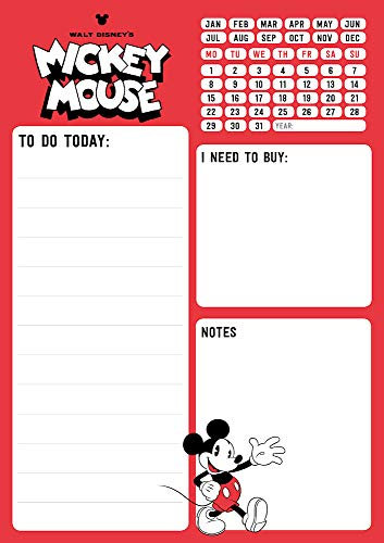 Grupo Erik Tagesplaner Block A5 - Terminplaner A5 Disney Mickey Mouse - Terminplaner A5 Friends - Kalender Planer A5 - Tischkalender ohne datum