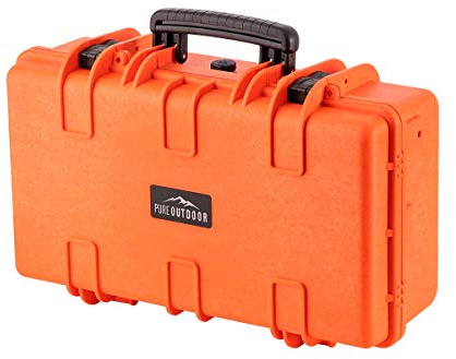 Monoprice Wetterfeste Hartschalenkoffer – 55,9 x 35,6 x 20,3 cm, mit anpassbarem Schaumstoff, stoßfest, IP67, UV- und schlagfestes Material, Orange – Pure Outdoor Collection