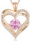 CDE Cadeau de Fête des Mères Coeur Collier 925 En Argent Sterling Plaqué Or Rose Pierre de Naissance Octobre Pendentif Colliers pour Femmes avec 5A Zircon Cubique Bijoux Cadeau D'anniversaire