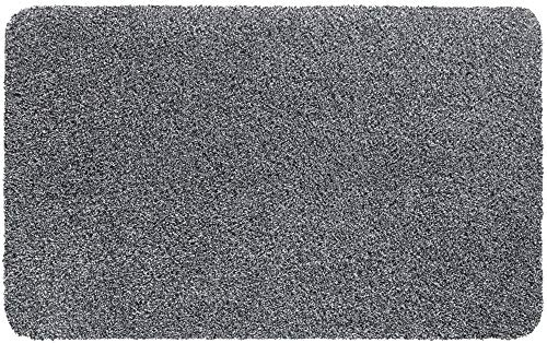 Schmutzfangmatte als saugstarke Innen Fußmatte grau meliert - Waschbarer Fußabtreter als robuste Sauberlaufmatte 50x80 cm - Antirutsch Türmatte für Eingangsbereich, Haustür, Flur