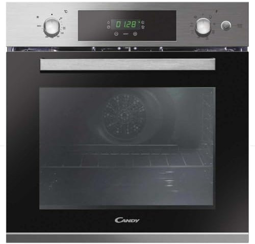 Candy FCPS615X/1/E Forno Elettrico da Incasso, Ventilato, Capacità 70 Litri, Cottura a Vapore e Pulizia Idrolitica, 8 Programmi, 59,5x56,8x59,5 cm, Inox, Classe A