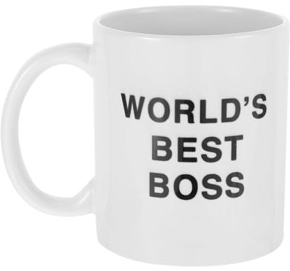 - Tazza in ceramica, 350 ml, motivo: Dunder Mifflin Boss Water Cup Personality Office Coffee Cup (bianco)