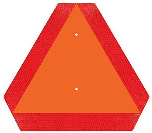 Ignixia Panneau de signalisation « Slow Moving » en aluminium antirouille - 35,6 x 40,6 cm - Base orange avec bordure réfléchissante - Panneau SMV pour voiturette de golf, UTV