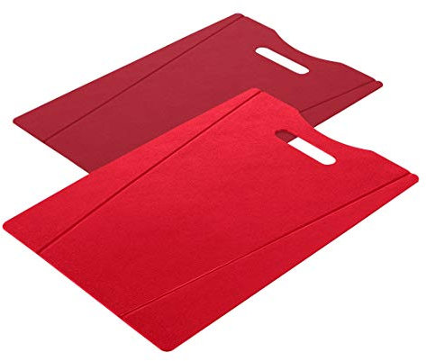 KUHN RIKON Juego de 2 tablas de cortar, color rojo y rojo oscuro