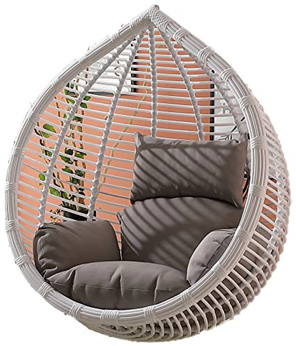 Yadlan Sitzkissen HäNgesessel Outdoor, Sitzkissen HäNgesessel Indoor Korb Kissen XXL, Waschbar Wasserdicht Auflagen & Polster für Schwingsessel, 22cm Ultra Dick Anti-Verformung Grau