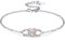 VANSZA Armband Damen 925 Sterling Silber Armbänder Infinity Herz Symbol Armband Geschenk für Frauen mit Geschenkbox (Silber und Roségold)