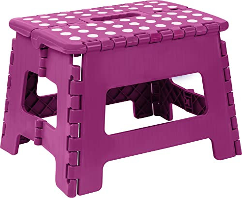 Utopia Home Taburete Plegable 9 Pulgadas, Superficie Antideslizante Taburete Plegable para Niños y Adultos, con Asa de Transporte, Capacidad de Carga 300 lbs, Paquete de 1, Morado