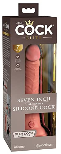 King Cock 7 Silicone Dual Density Cock, Light, 7 Zoll