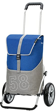 ANDERSEN Einkaufstrolley - Royal Shopper Filip blau 46 L Handwagen,Rucksack,Thermo, Aluminium, klappbar, Kugellagerad