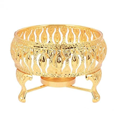 Teapot Warmer with Candle Gold Hollow Frame Holder Stainless Steel Coffee Warmer Base for Glass Teapot Heatproof Dish Warming