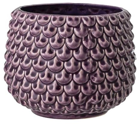 Nordring Retro Übertopf Vintage Pflanztopf für Zimmerplanzen Blumentopf Pino L (16,5 cm ø), lila, Keramik
