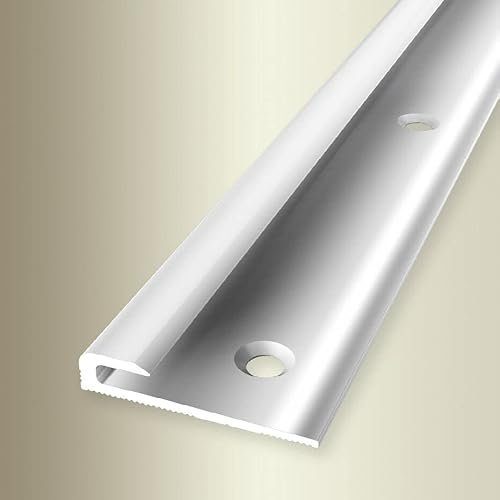 PROVISTON | Einfassprofil | Breite: 30 mm | Höhe: 3 mm | Länge: 2500 mm | Aluminium Poliert | Abschlussprofil | Glatt | Versenkt Gebohrt