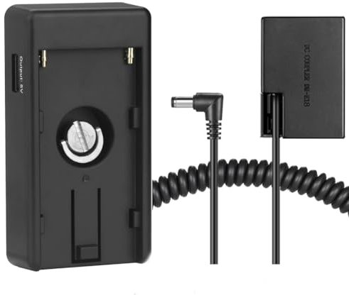 Raeisusp NP-F Akku-Adapterplatte mit LP-E17 Dummy-Akku DR-E18 für Canon EOS Rebel T7i T6i 760D 8000D T6s KISS X8i 77D 200D 250D 9000D R10 R100 R50 R8