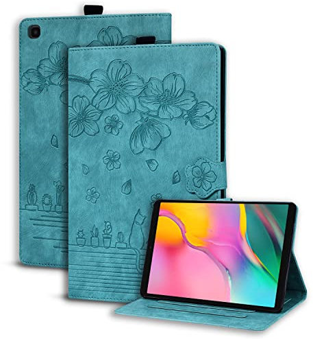 Succtopy Custodia Samsung Galaxy Tab A 10.1 Pollici 2019,Cover in Pelle PU Flip Portafoglio con Porta Penna,Custodia Protettiva con Slot Card per Samsung Tab A 10.1 2019 SM-T510/SM-T515,Verde Chiaro