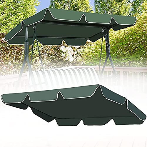 YURCI Swing Chair Canopy Replacement, Garden Replacement Canopy for Swing Seat 2 & 3 Seater, Only for Swing Chair Top Hammock Cover Porch Top Cover Seat(Cover Only)(Size:164 * 114 * 15cm), Green