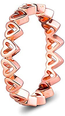 MAYILI 2023 Regalo di San Valentino Rosa a Mano Libera Anello del Cuore Lady 925 Argento Fai da Te Fit Bracciale Originale Pandora Glamour Fashion Jewelry (54#)