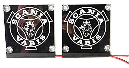 Tbliczka led Scania Narożnikowa 2 sztuki Podświetlana Tablica z Logo Scania NA Przednią szybe