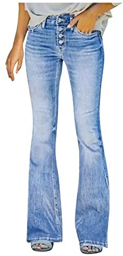 QWUVEDS Mikroelastische Mini-Hosenjeans für Damen mit hoher Taille Pferde Sachen Für Echte Pferde Bootcut Hose Damen Schlaghose Damen Jeans Bootcut Hose Damen Elegant