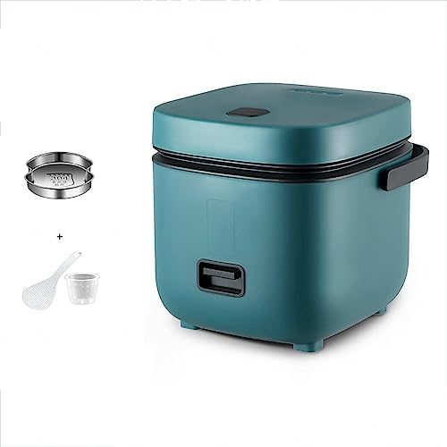 PanHuiWen Rice Cooker Small 2 Person, Mini Rice Cooker And Steamer Electric Multi-Cookers 1.2 L, with Steamer Non- Stick Cooking,Green