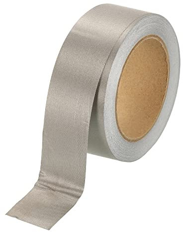 sourcing map Faraday Tissu Ruban 1.57 W x 65.62 Pieds Conducteur Tissu Tissu Adhésif Ruban Rouleau pour Ordinateur Portable Câble EMI Blindage