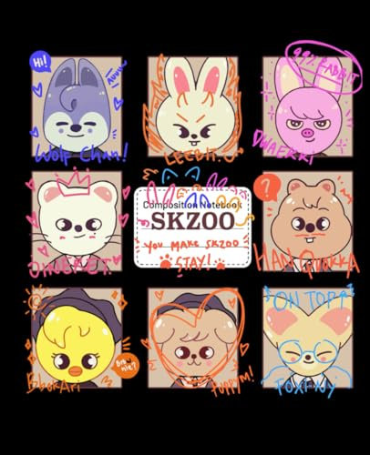 Stray Kids SKZOO Doodle Polaroid Composition Notebook: Stray Kids Everywhere All Around The World, You Make Stray Kids STAY!