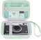 Elonbo La Caja portátil de la Cámara es Compatible con la Cámara instantánea Fujifilm Instax Mini EVO, la Lente de la Cámara Cubre el Estante de Almacenamiento de la fotográfica, Verde+Interior Verde