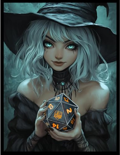 MTG Magic The Gathering (D20 Witch) - 100ct Matte TCG Card Art Sleeves by Ai Armor, Black
