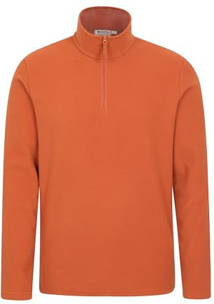 Mountain Warehouse Camber II Mens Half-Zip Fleece - Lightweight & Quick Dry Microfleece - Autumn, Winter, Outdoors Burnt Orange XXS