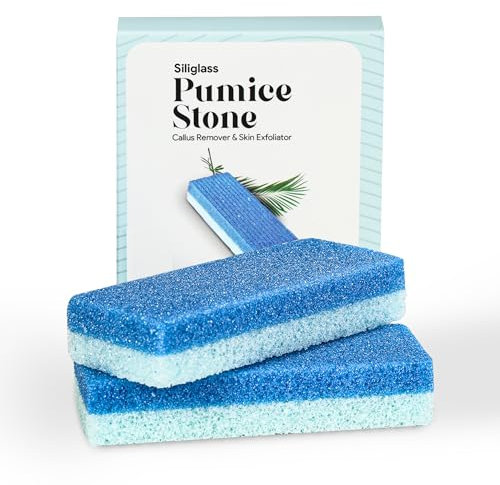 NIMXY Siliglass Pumice Stone for Feet and Hands – 2Pcs Double Sided Feet Hard Skin Remover – Foot Scrubber for Dead Skin Removal – Natural Foot File and Callus Remover for Skin Exfoliation…
