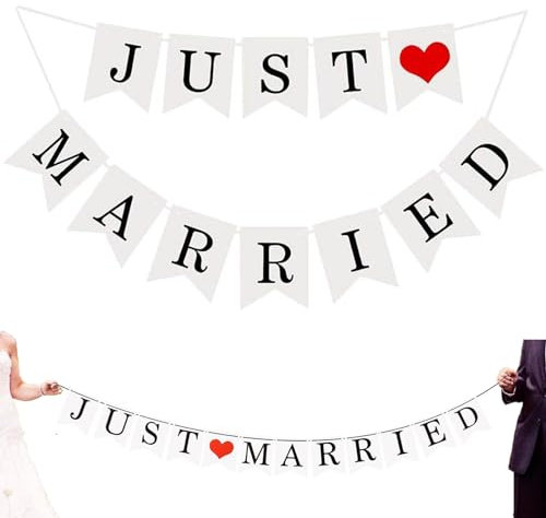Hochzeitsdeko, Hochzeit Deko, Deko Hochzeit, Just Married Deko, Just Married, Just Married Girlande, Hochzeitsdekoration, Mr & Mrs Deko Hochzeit, Just Married Vintage Rustikal Wimpelkette Banner