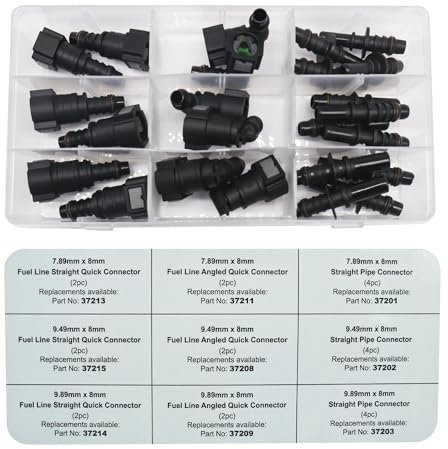 HISports Fuel Line Hose Pipe Quick Release Kit Connect 34029 Assorted Fuel Line Quick Connector Kit 24pc