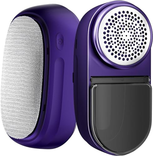 BZGG Quitapelusas Eléctrico, Afeitadora y Cepillo de Pelusas 2 en 1, Cable Recargable Tipo C, Cabezal Cortador de Pelusas de 6 Hojas, Quitapelusas para Ropa, Sofás, Mantas, Cortinas,Morado