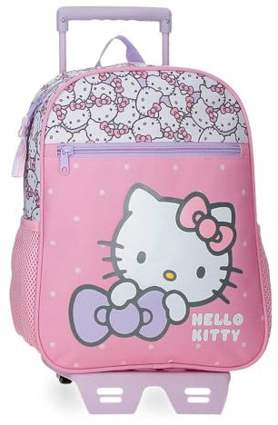 Hello Kitty My Favourite Bow Zaino con carrello rosa 27 x 33 x 11 cm Poliestere 9,8 L, Rosa, Zaino con carrello