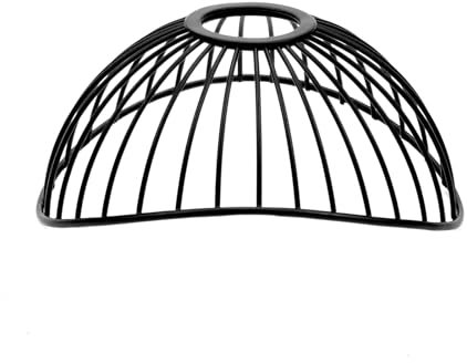 KUMGROT 1 Pcs Metal Wire Cage Hanging Pendant Lamp Shade Bulb Cover Guard Industrial Lamp Holders Ceiling Fan Globe DIY Lamp Shade Replacement, Black (C005)
