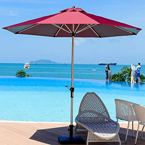 Sonnenschirm Terrassenschirm – Tische und Stühle im Freien, Regenschirme aus Aluminium – 270 cm mit Kurbel – doppelte Oberseite, atmungsaktiv – verdickter Balkon, Garten, klappb