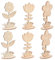 GARVALON Holzausschnitte Mit Blumenornamenten Unbehandelte Holzblumenausschnitte Zum Basteln Leere 3d-blumendekors Für Diy-projekte