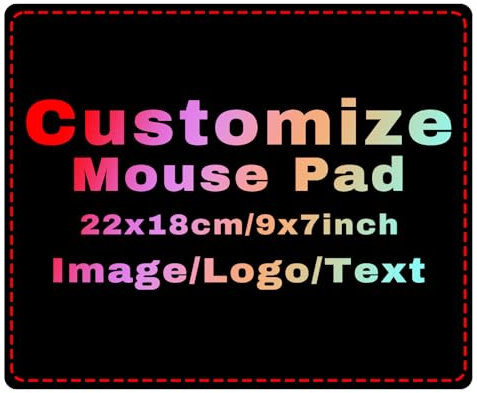 Personalised Mouse Mat with Photo/Text/Logo Desk Mat Custom Waterproof Gaming Mouse Pads, Non-Slip Rubber Base Keyboard Mouse Mat for PC Laptop Computer Gaming Room Office 220x180x3mm