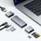 USB Hub for MacBook, USB-C Hub 7-in-2, for Thunderbolt 4 Port, 4K 60Hz HDMI, 2 USB C, 2 USB A Data Ports microSD SD Card Reader for MacBook Pro 13 Inch, MacBook Air M1 M2 M3 iPad Dell Lenovo