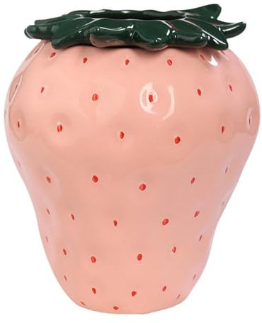MagiDeal Dekorative Vase, Blumenvase, Erdbeer-Dekor, Kunst, Küche, Schlafzimmer, Schreibtisch, Tisch, Mittelstück, Regal, Keramikvase, Einweihungsgeschenk, Rosa, Klein
