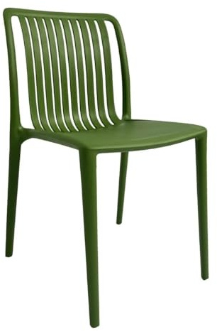 Bolero Verona Café Stackable Plastic Chairs Forest Green (2 pack) - Indoor Outdoor Garden, Events, Wedding Chairs DX978 | Commercial seating for busy outdoor events, garden spaces and weddings; wipes clean instantly for simple maintenance.