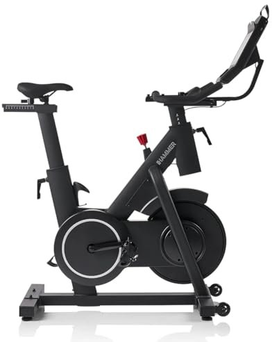 HAMMER Speedbike Speed Race SR, Indoor Cycle, 20 kg Schwungmasse, 10,1 Zoll TFT-Display, Bluetooth Anbindung, kompatibel mit Kinomap und Zwift
