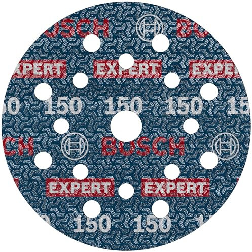 Bosch 6x EXPERT O780 Folienschleifscheibe, 125 mm (für Hartholz, Farbe auf Holz, Ø 125 mm, Körnung 150, Professional Zubehör Exzenterschleifer)