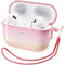 ORNARTO für AirPods Pro 2 Hülle 2022 mit glitzerndem Rosa, halb-transparente AirPods Pro 2 Case mit Lanyard, Schutzhülle AirPods Hülle - Leuchtend Rosa