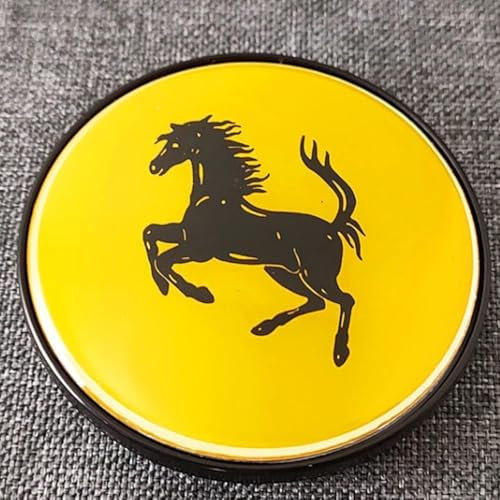 lvjiena 4 stück Auto Radnabenkappen für Ferrari 55MM.60MM,65MM, Wasserdicht Verschleißfest Radnabe Abdeckung mit Logo Nabenkappen Reifen Felgen Aufkleber,65MM