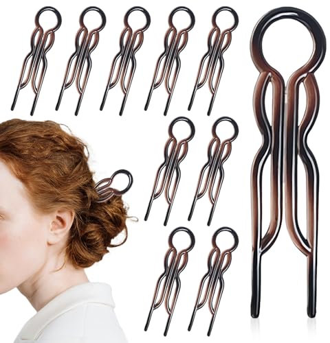10 Stück Hairpin,Haarnadeln,Haarnadel,Französische Haarnadel,Klein und Tragbar,Einfach zu Bedienen,Haarstyling-Zubehör,für Damen und Mädchen