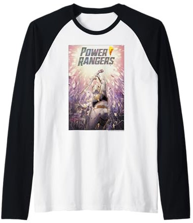 Power Rangers Weißes Ranger-Poster Raglan
